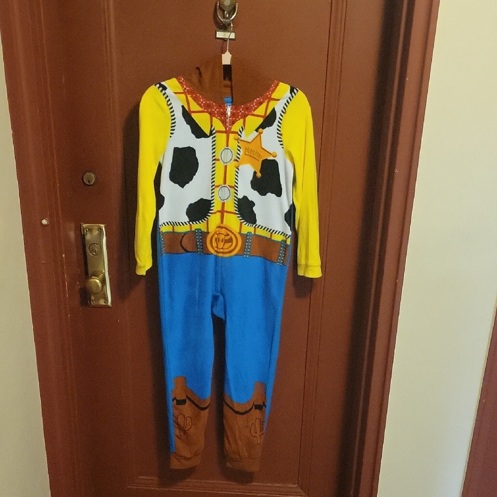 Disney Pixar Toy Story Woody Hooded Pajama- Speepwear Yellow, Blue, Brown Size M